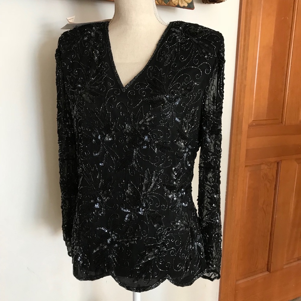 Beaded evening blouse/top NWT